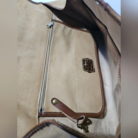 Vintage Brahmin Leather Satchel Bag - Picture 6 of 14